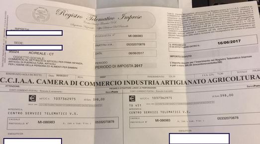 Falsi bollettini alle imprese: la Camera di Commercio mette in guardia
