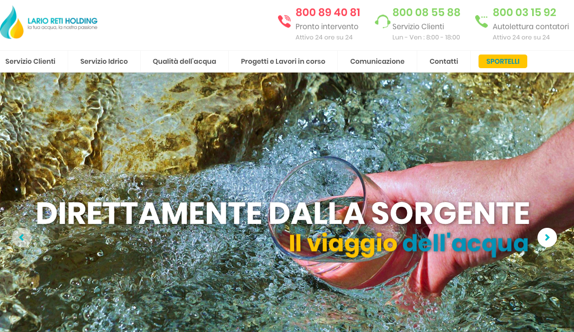 Lario Reti Holding ecco il nuovo sito internet