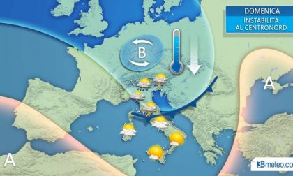 Temporali e temperature in calo nel weekend