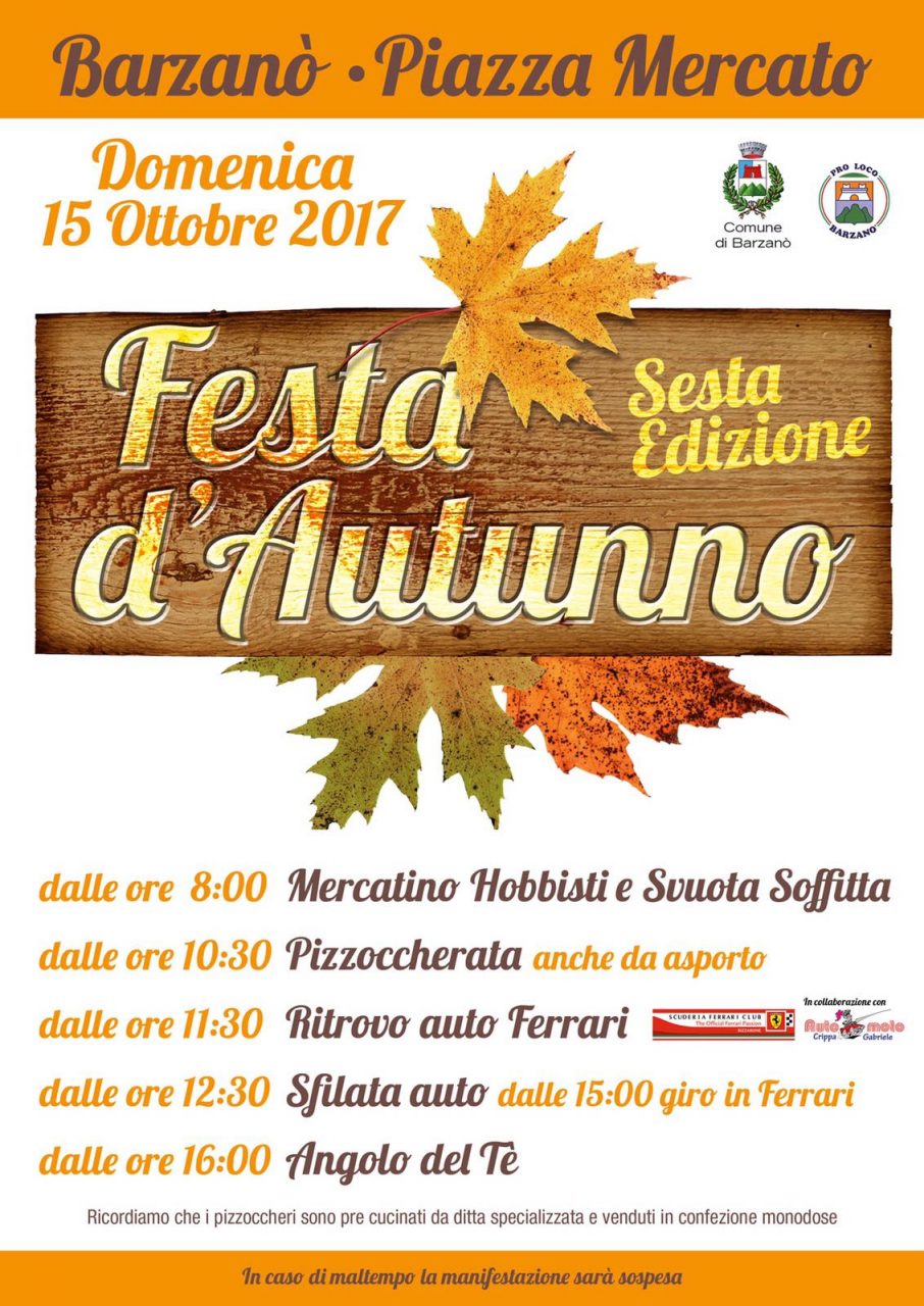 Festa d’autunno domenica in piazza