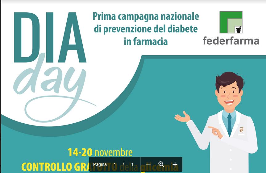 Federfarma Lecco partecipa alla campagna nazionale di prevenzione del diabete