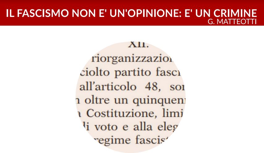 Il fascismo non è un’opinione è un crimine