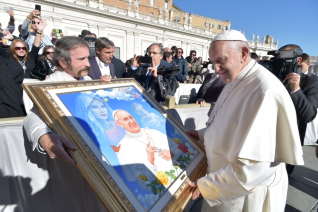 Gerry Scaccabarozzi ha donato un quadro al Papa