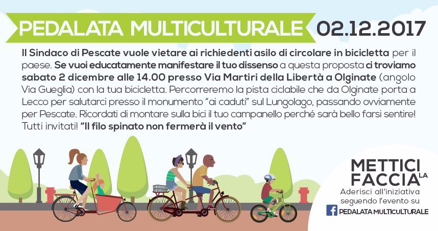 Domani tutti in sella per la pedalata multiculturale