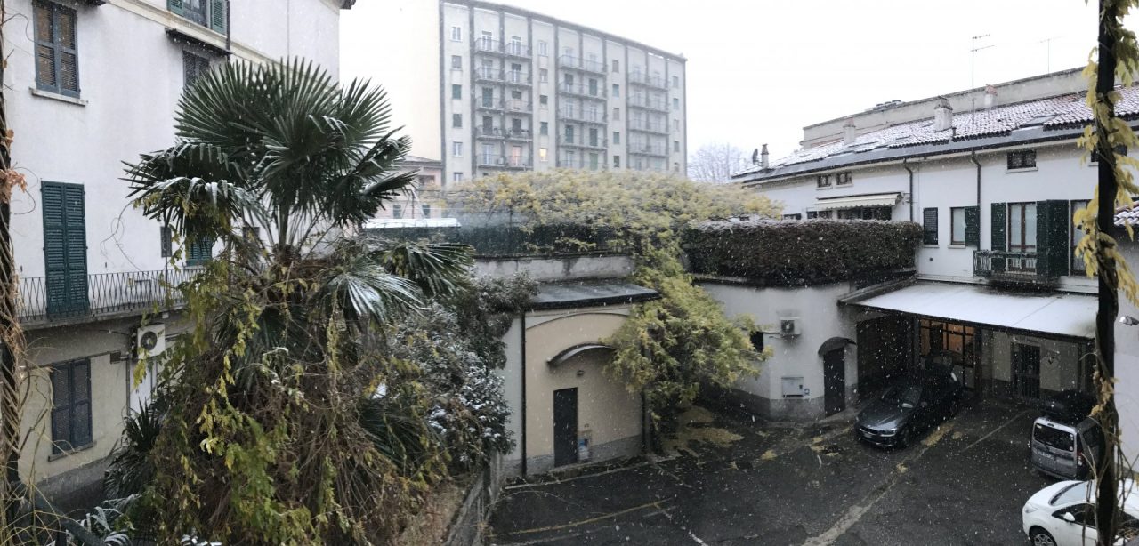 E’ arrivata la neve in città: montagne e prati si imbiancano