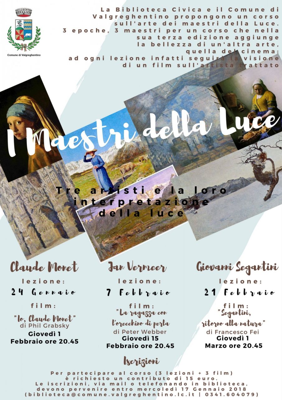 Corso arte su Monet, Vermeer e Segantini