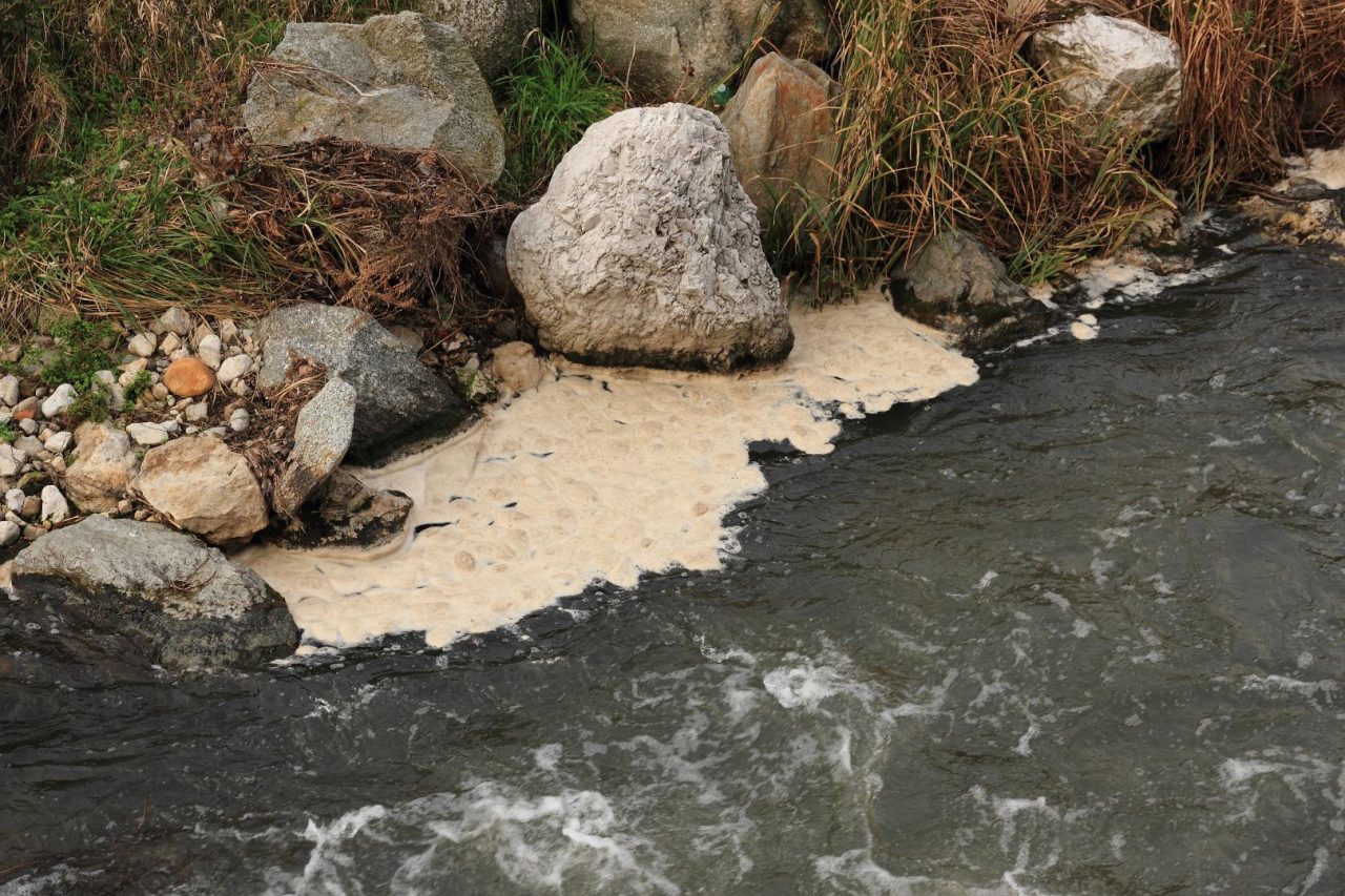 Rio Torto inquinato a valle del depuratore