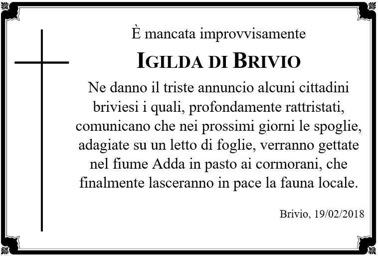 Igilda di Brivio, chiude la pagina Fb e si celebra il suo funerale