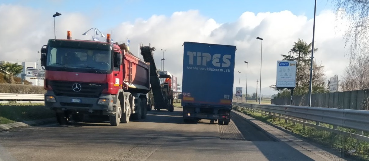Lavori Provinciale rallentata in territorio di Osnago