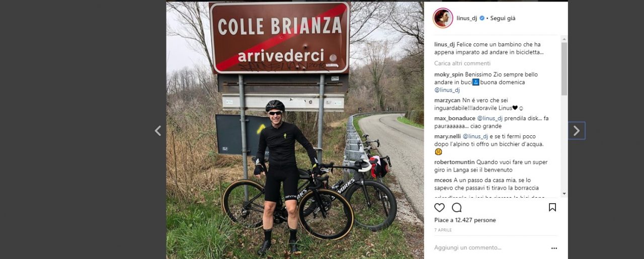 Dj Linus arriva in bicicletta, sorpresa a Colle Brianza
