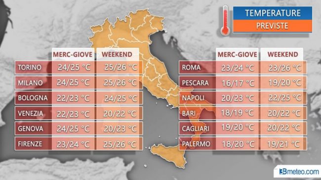 Arriva il caldo con punte quasi estive al Nord PREVISIONI METEO