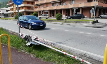 Incidente sulla Provinciale: divelto l'indicatore "salva pedoni"