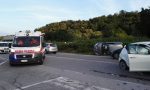 Auto ribaltata, traffico in tilt a Pontida