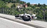 Scontro auto moto in Alta collina FOTO e VIDEO