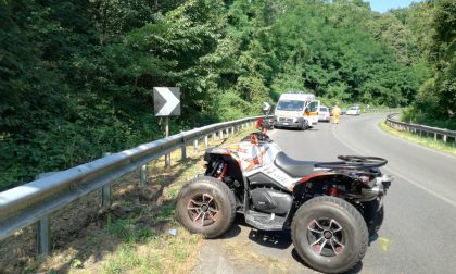 Quad si ribalta al curvone di Imbersago, centauro in ospedale VIDEO e FOTO