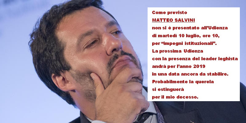Causa tra Don Giorgio e  Salvini: saltata l’udienza prevista per oggi
