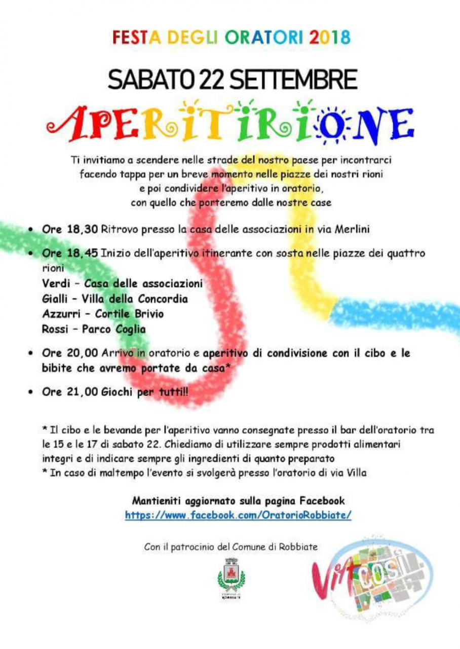 Rioni in festa sabato 22 a Robbiate