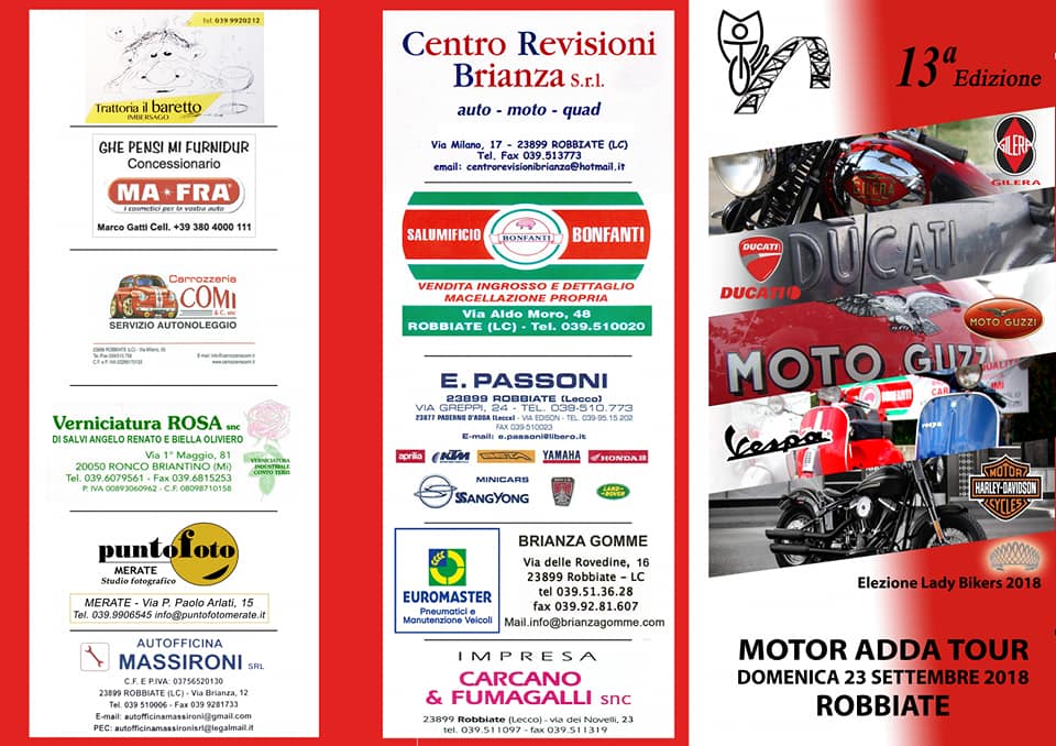 Torna il Motor Adda Tour con la ProLoco di Robbiate