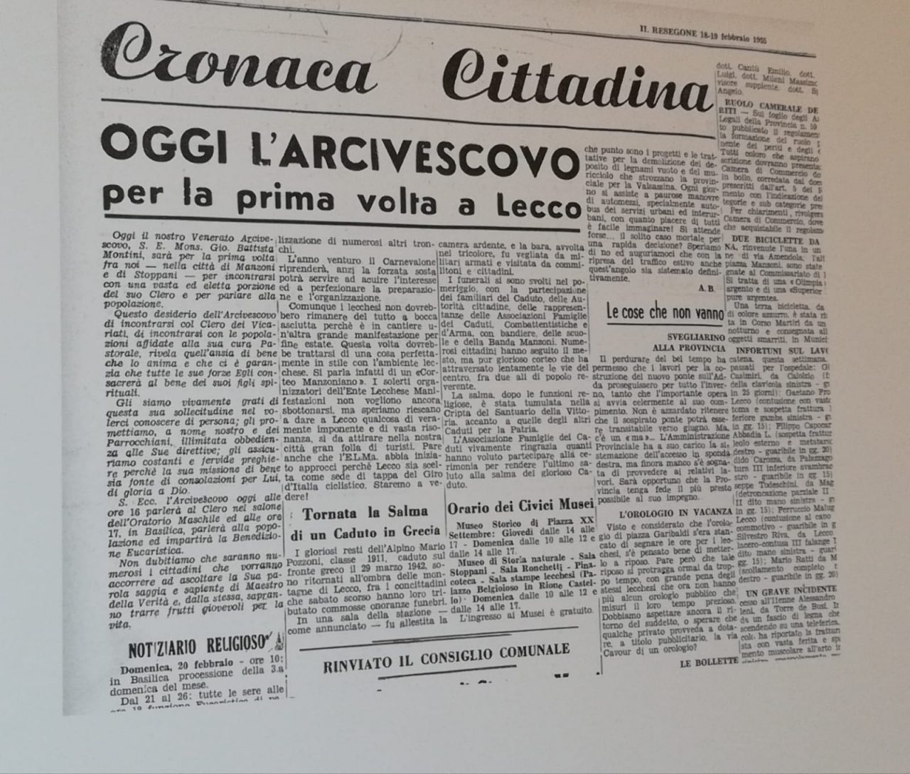 Inaugurata  a Lecco la mostra su Paolo VI – FOTO