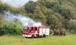 Incendio lungo la Como-Bergamo intervengono i Vigili del Fuoco FOTO