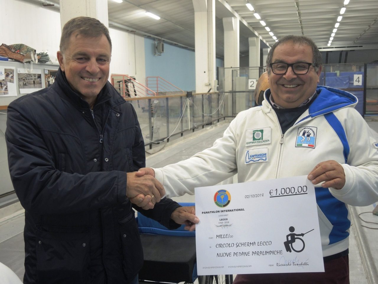 Il Panathlon Lecco dona una pedana paralimpica al Circolo Scherma