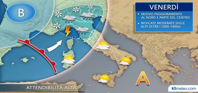 Ancora maltempo, da venerdì una nuova perturbazione PREVISIONI METEO