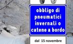 Dal 15 novembre scatta l’obbligo di catene a bordo o pneumatici invernali ECCO DOVE