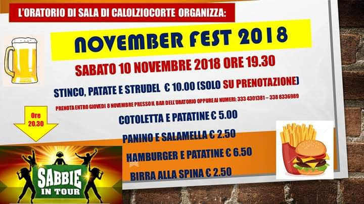Calolzio: tutto pronto per il primo “November Fest”