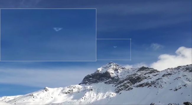 Oggetto triangolare vola attorno al pizzo Scalino, è un Ufo? VIDEO