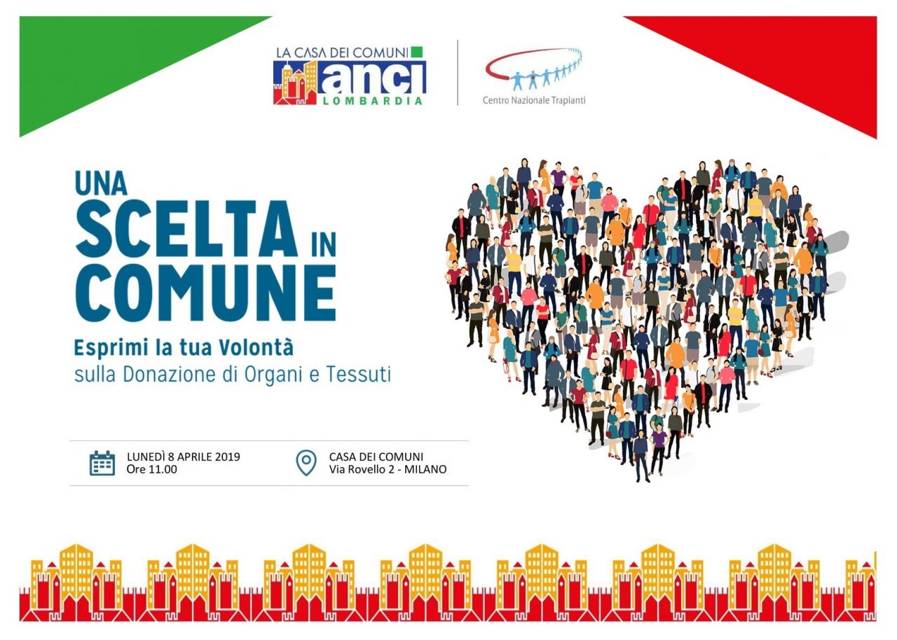 Donazione di organi nei Comuni: Anci Lombardia rilancia la campagna “Una scelta in Comune”