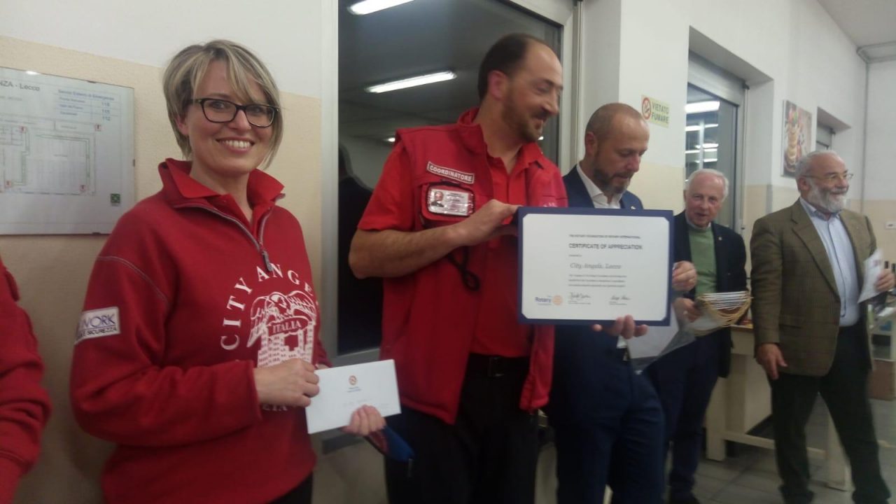 Il Rotary riconosce la massima onorificenza ai City Angels di Lecco