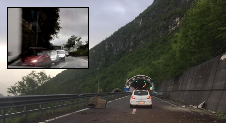 Statale 36 chiusa per frana: lunghe code sulla provinciale FOTO E VIDEO