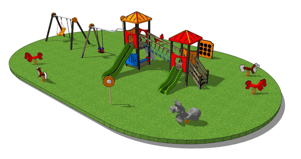 Nuova area giochi al parco di Villa Eremo