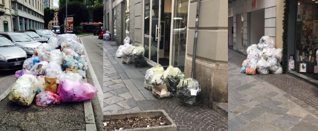 Centro Lecco invaso dalla spazzatura FOTO