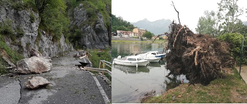Forti temporali nella notte: chiusa per caduta massi la Provinciale per Morterone. Albero collassato a Lecco FOTO