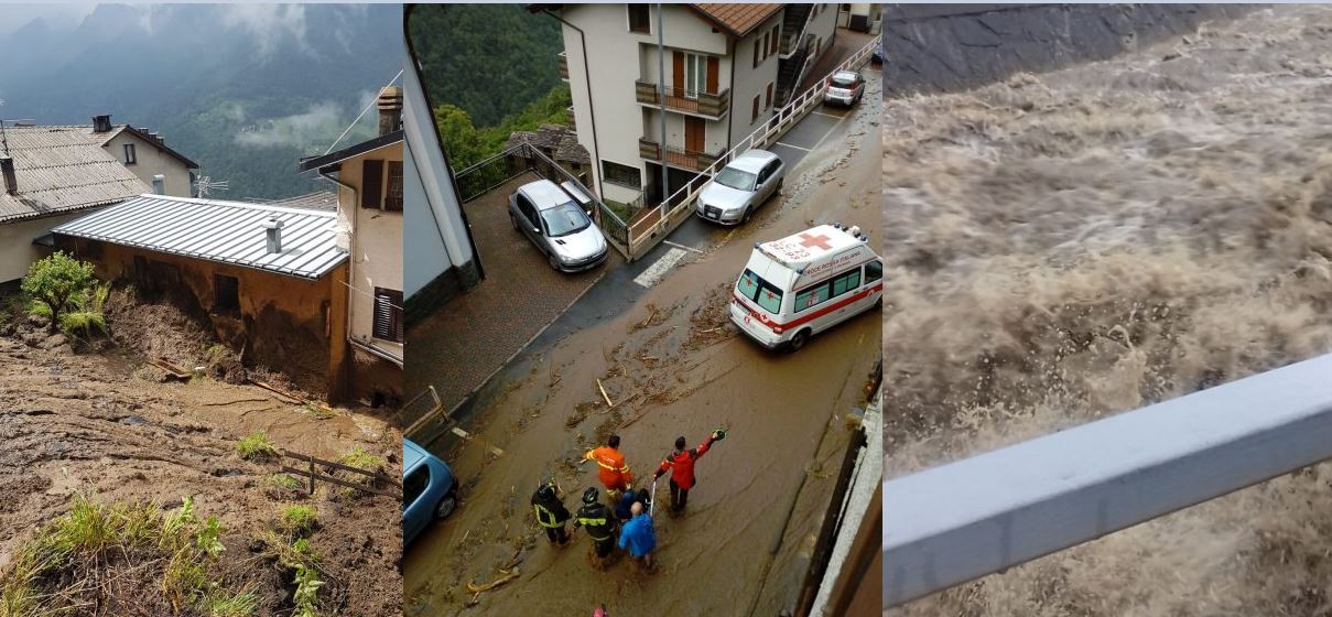 Paura in Valle: colate di fango, strade allagate, esondato il Varrone in Alto Lago. Sospesa la circolazione dei treni FOTO E VIDEO IN DIRETTA