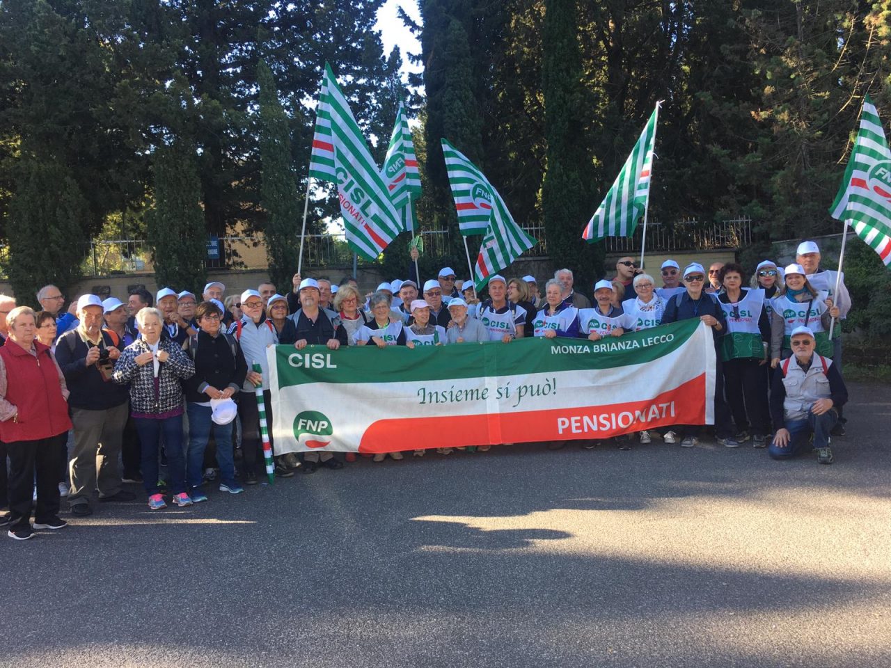 I Pensionati lecchesi alla manifestazione di Roma