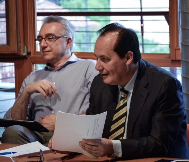 Valmadrera il sindaco Antonio Rusconi con Cesare Colombo capogruppo di "Progetto Valmadrera"