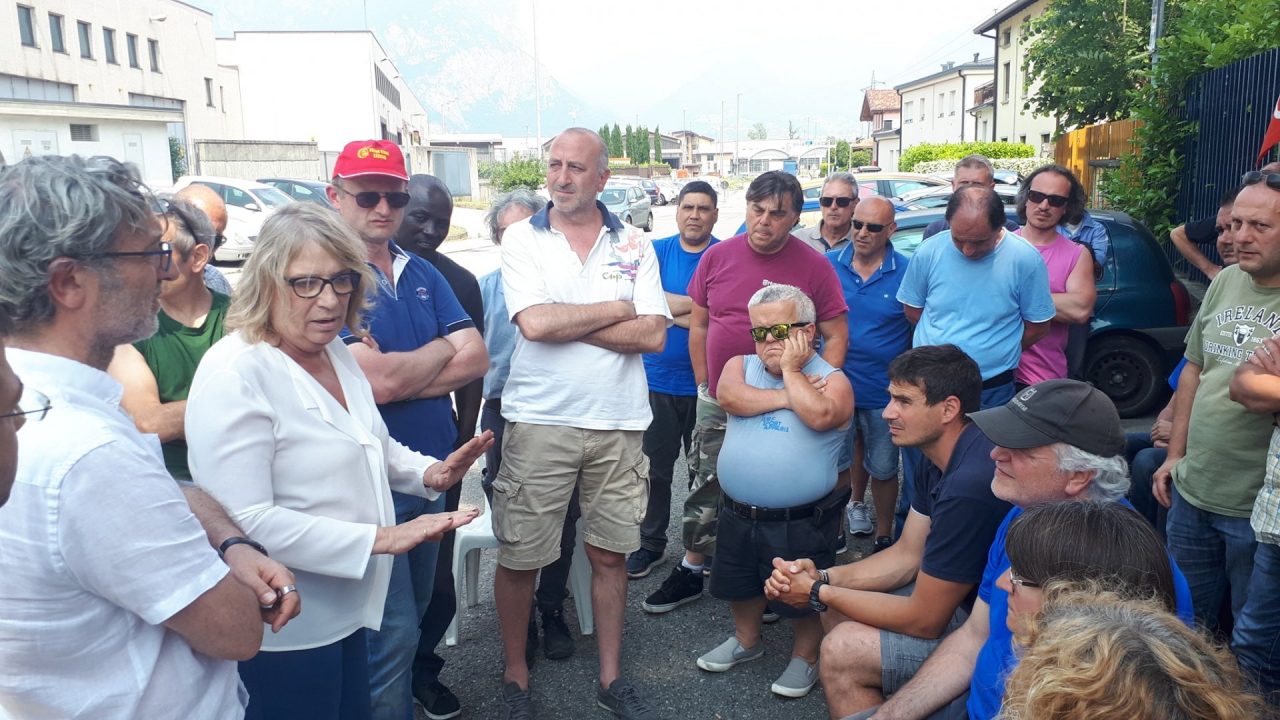 Il segretario generale della Fiom Cgil al presidio Husqvarna