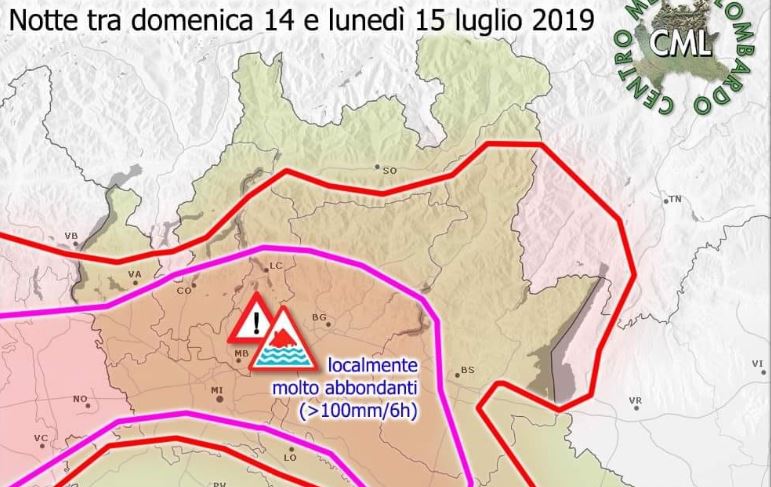 Tra stanotte e domani in arrivo forti temporali: ALLERTA METEO ARANCIONE
