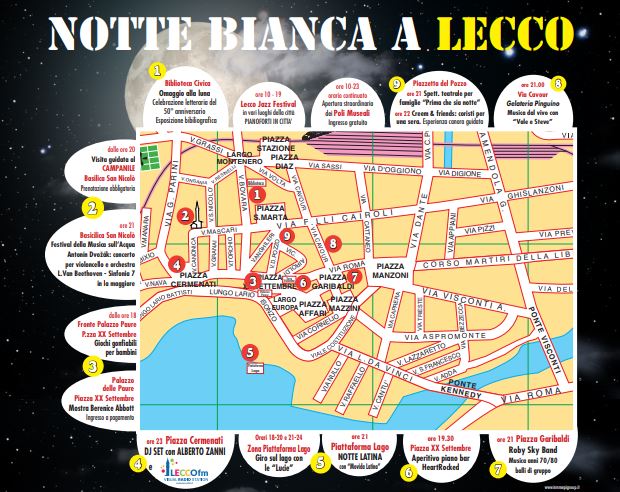 Sabato Lecco resta sveglia: arriva la Notte Bianca TUTTO IL PROGRAMMA