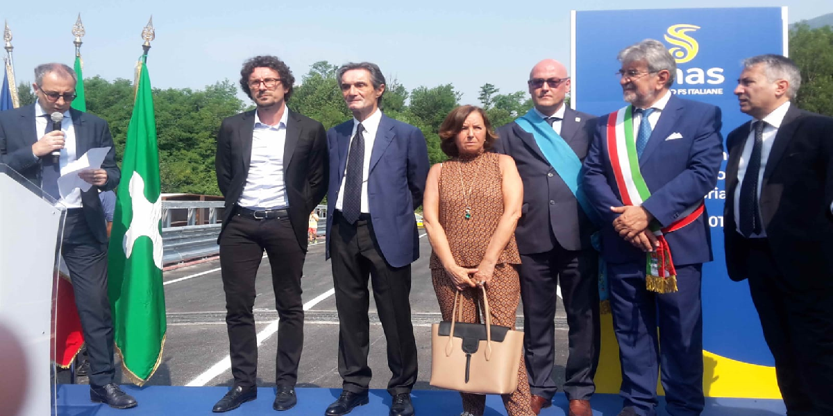 Ponte di Annone il taglio del nastro. Toninelli e Fontana: “Mai più tragedie come questa” FOTO e VIDEO