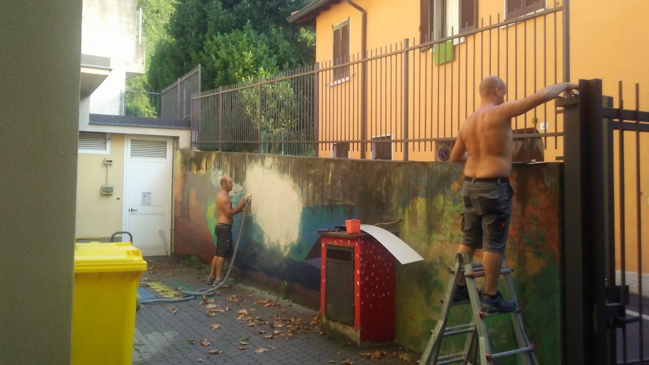 Lavori in corso alla scuola primaria “F. Filzi” di Bonacina