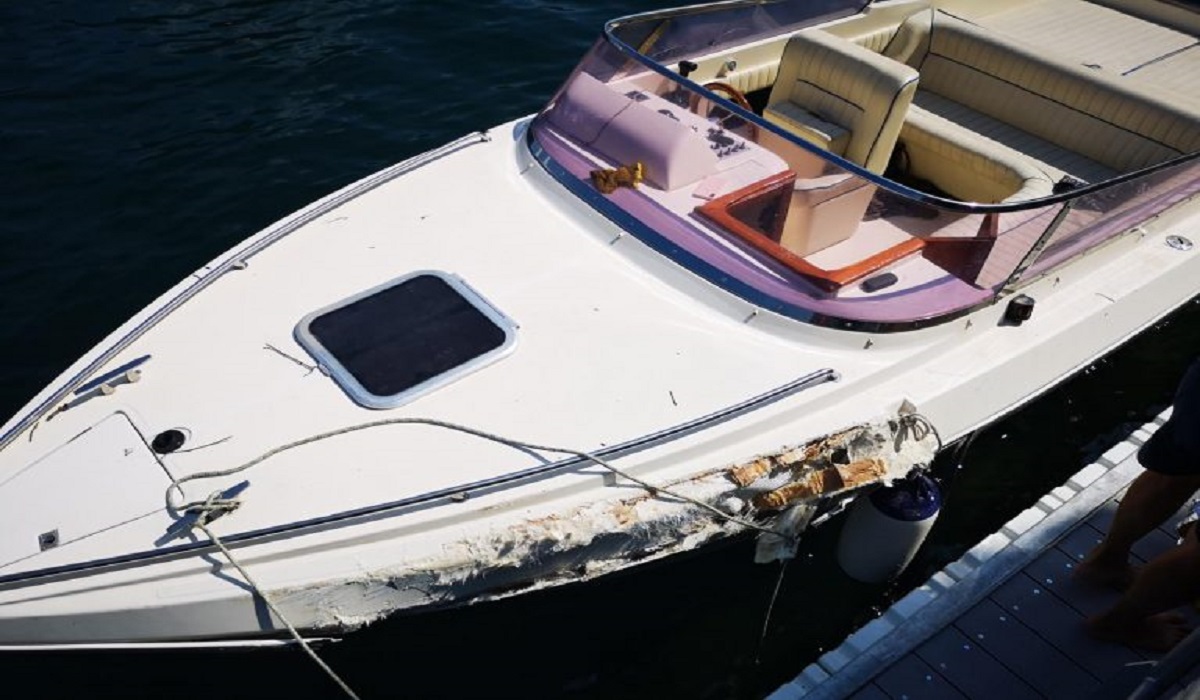 Motoscafo contro la scogliera nelle acque del lago, un ferito grave