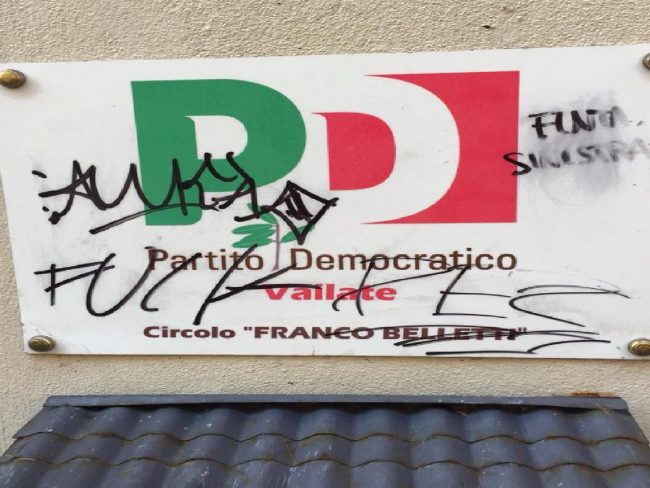 Sedi del Pd prese di mira dai vandali
