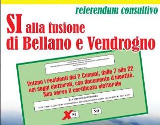 Referendum sulla fusione Bellano Vendrogno: si vota domenica 22