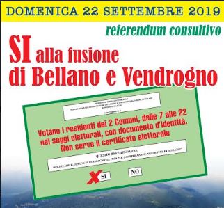 Referendum sulla fusione Bellano Vendrogno: si vota domenica 22