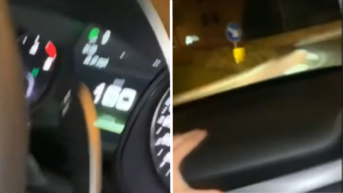 Contro la rotonda a 160 km all’ora e filmano tutto VIDEO