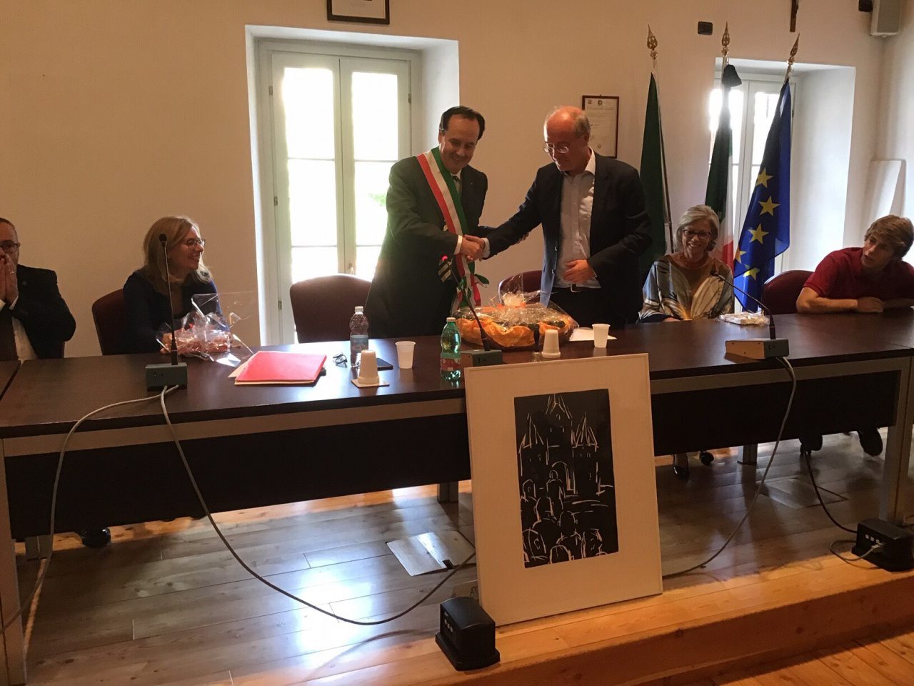 Valmadrera, ricevimento ufficiale della delegazione di Weissenhorn
