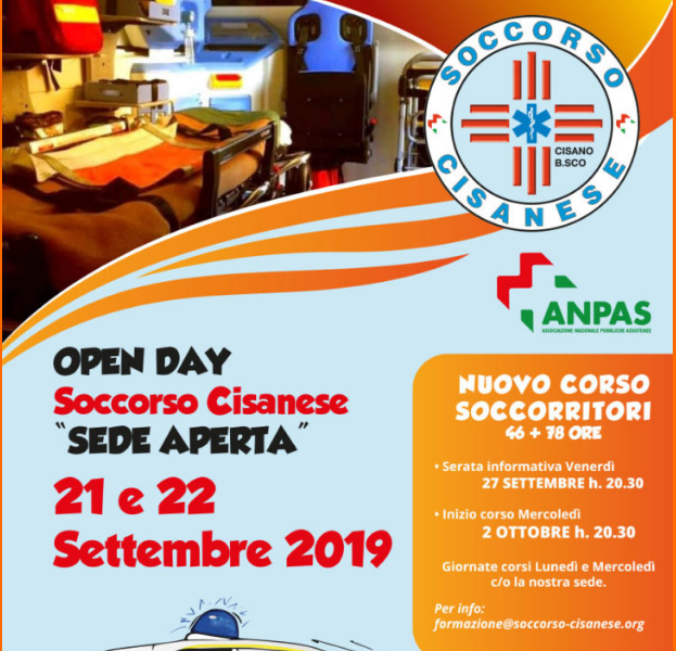 Soccorso cisanese, porte aperte nel week end